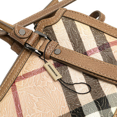Embossed Supernova Check Coated Canvas Satchel