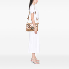 Embossed Supernova Check Coated Canvas Satchel