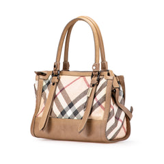 Embossed Supernova Check Coated Canvas Satchel