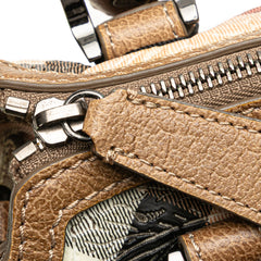 Embossed Supernova Check Coated Canvas Satchel