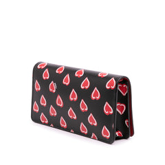 Saffiano Heart Print Wallet on Chain