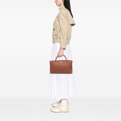 Medium Calfskin Bamboo Shopper Satchel