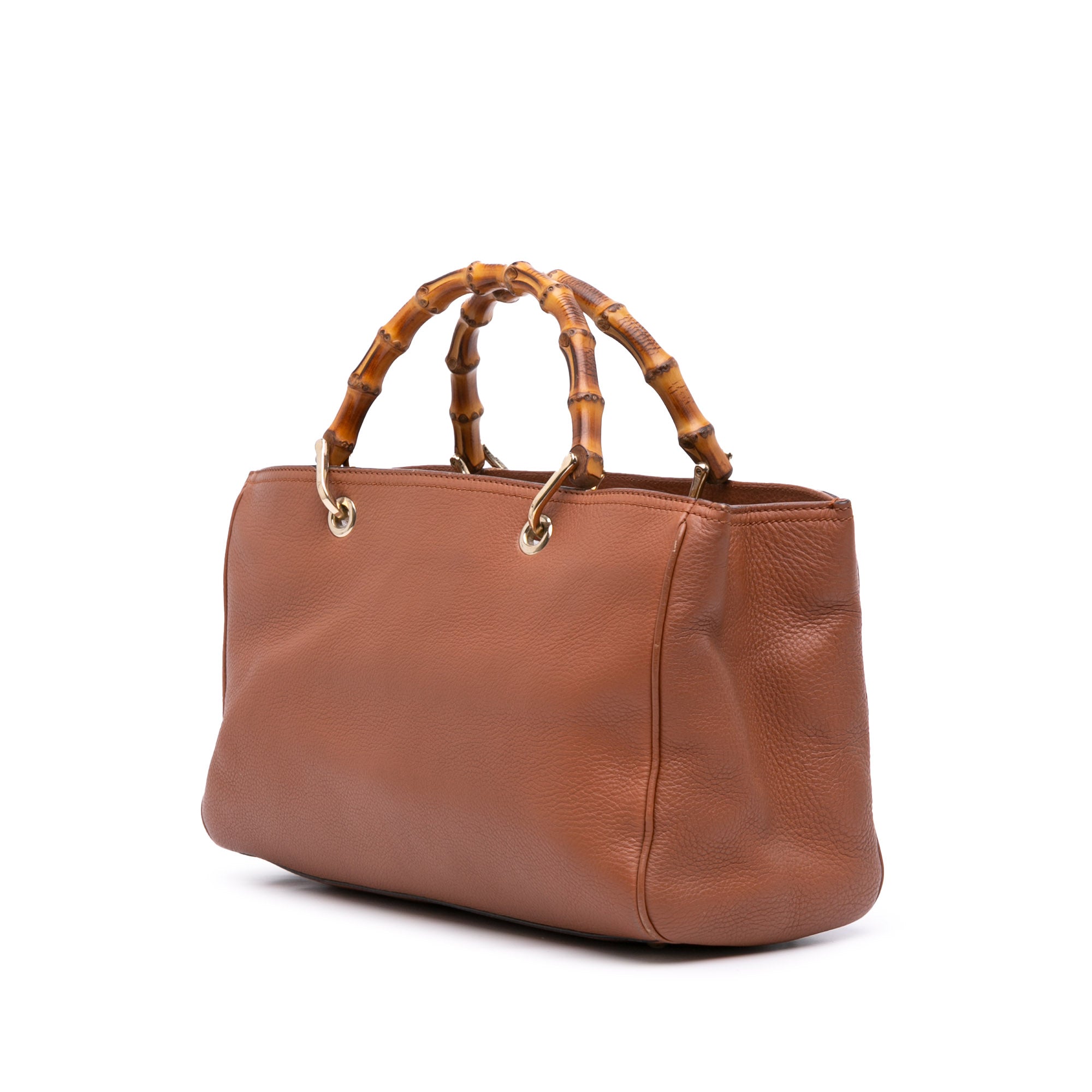 Medium Calfskin Bamboo Shopper Satchel