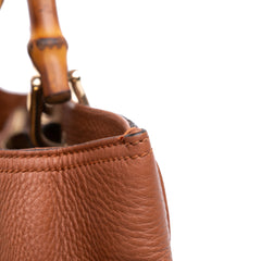 Medium Calfskin Bamboo Shopper Satchel