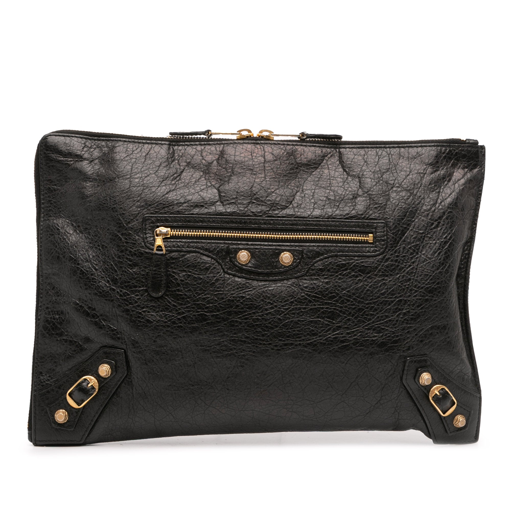 Lambskin Motocross Giant 12 Zip Around Flat Clutch