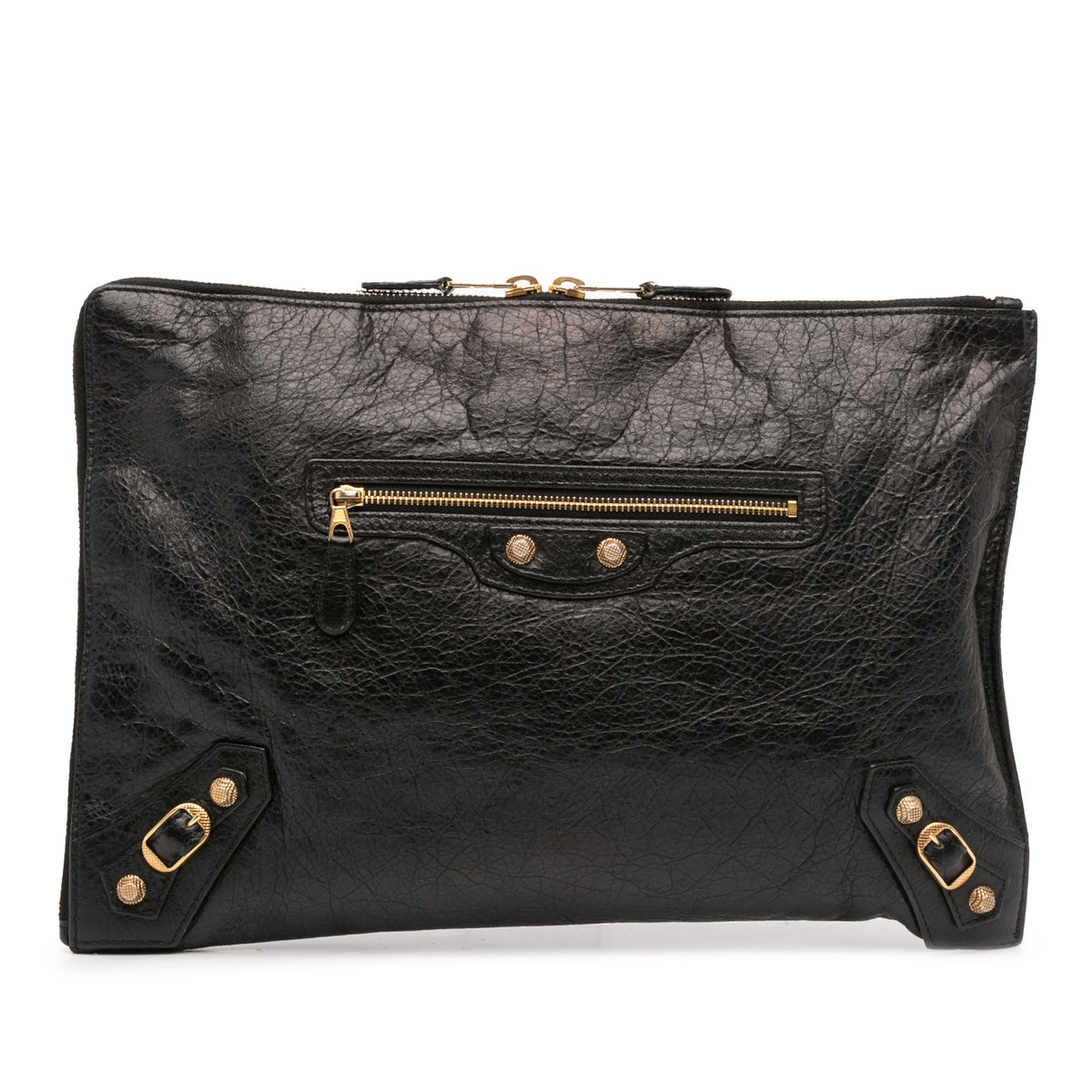 Lambskin Motocross Giant 12 Zip Around Flat Clutch