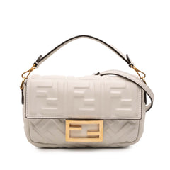 Mini Zucca Embossed Leather Baguette Satchel