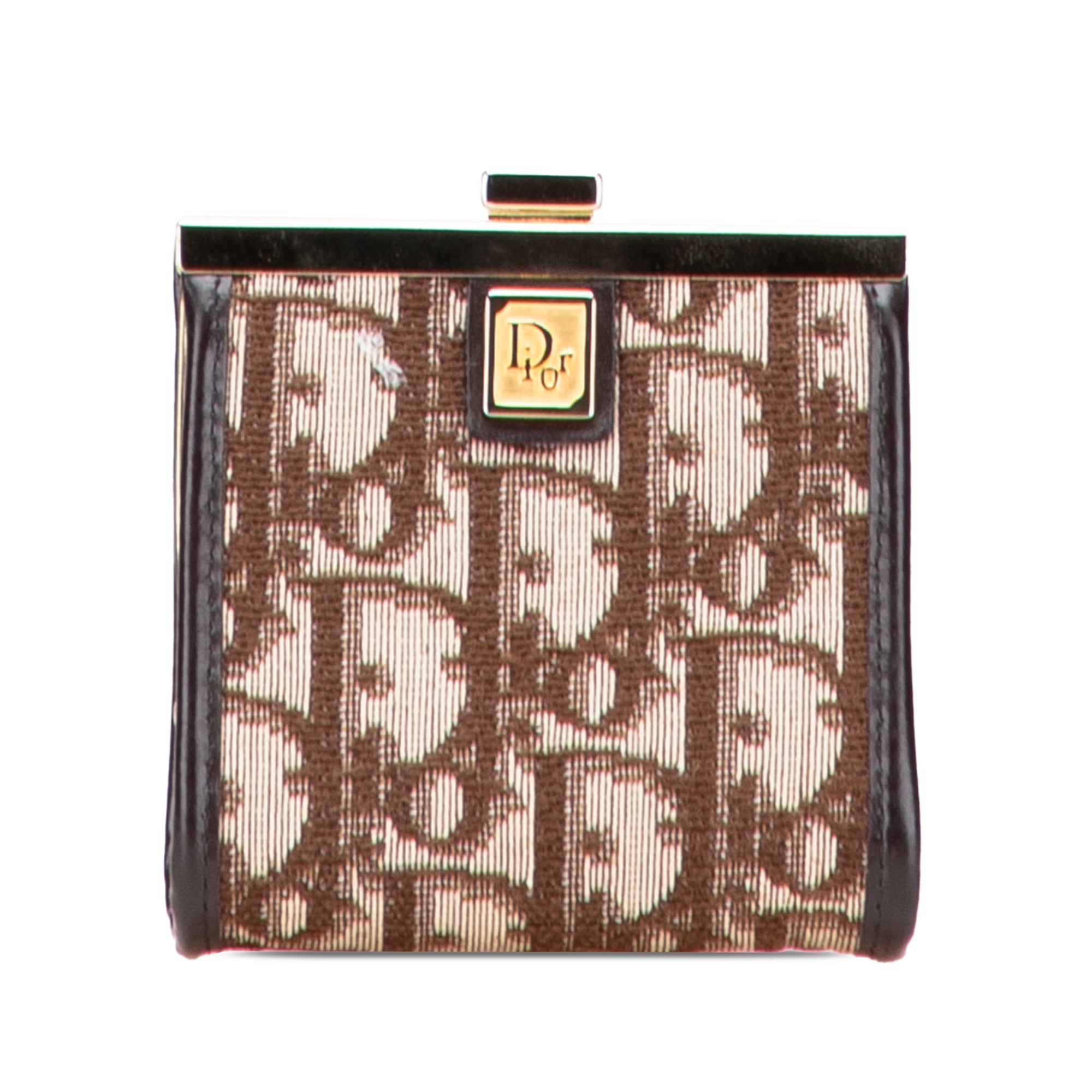 Oblique Canvas Clasp Coin Pouch