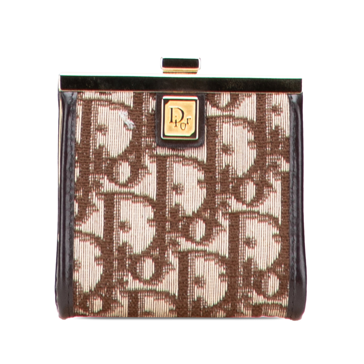 Oblique Canvas Clasp Coin Pouch