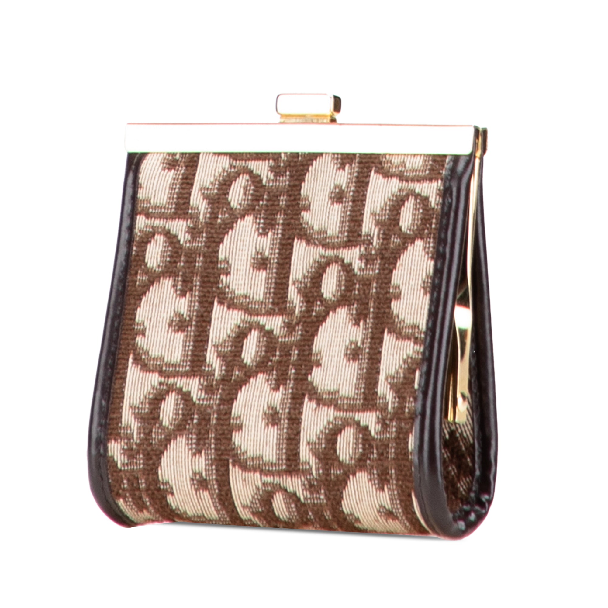 Oblique Canvas Clasp Coin Pouch