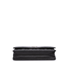 CC Quilted Patent Wallet On Chain