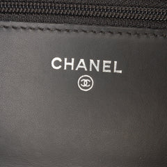 CC Quilted Patent Wallet On Chain