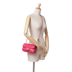 Mini Rectangular Lambskin Pearl Crush Flap