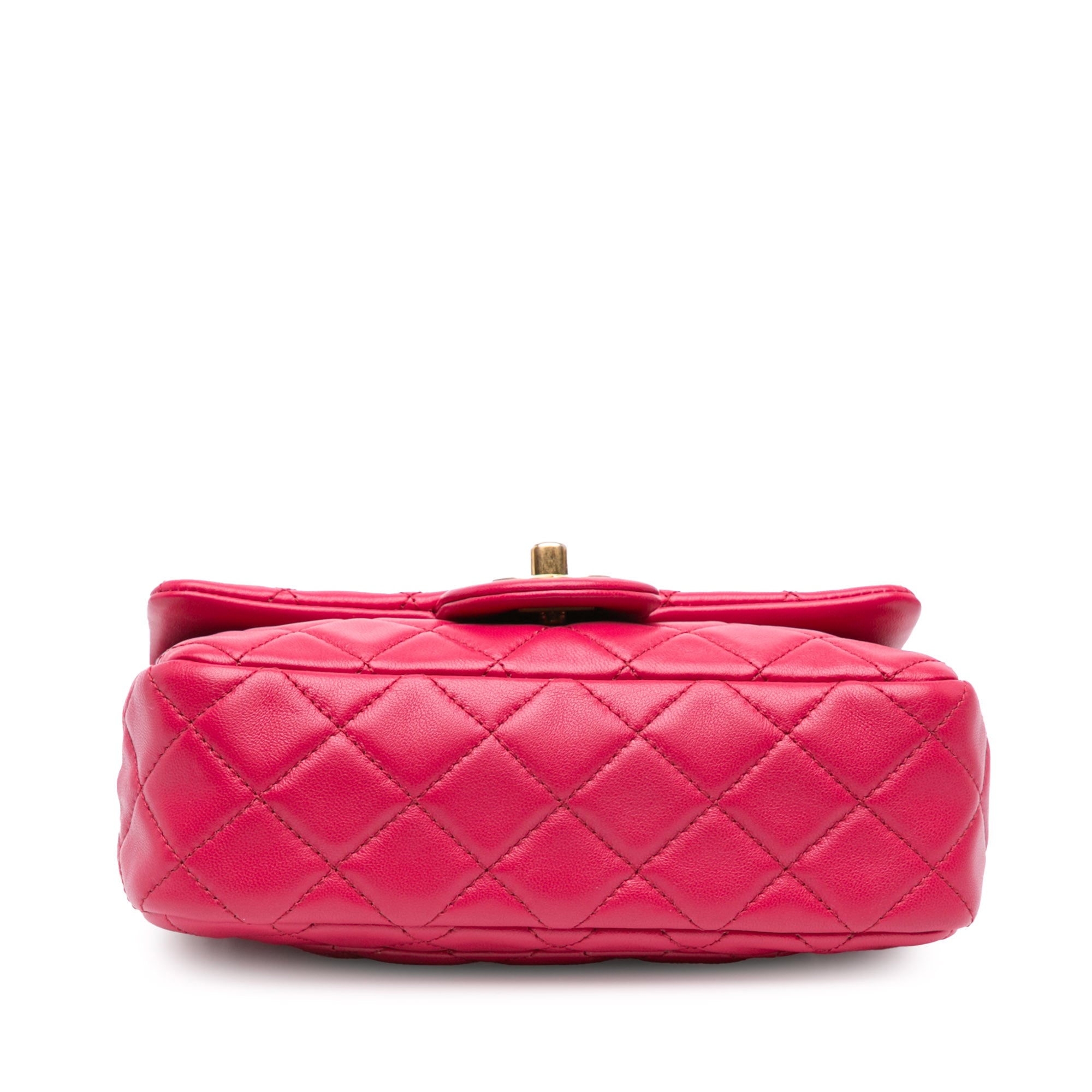 Mini Rectangular Lambskin Pearl Crush Flap