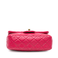 Mini Rectangular Lambskin Pearl Crush Flap