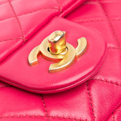 Mini Rectangular Lambskin Pearl Crush Flap