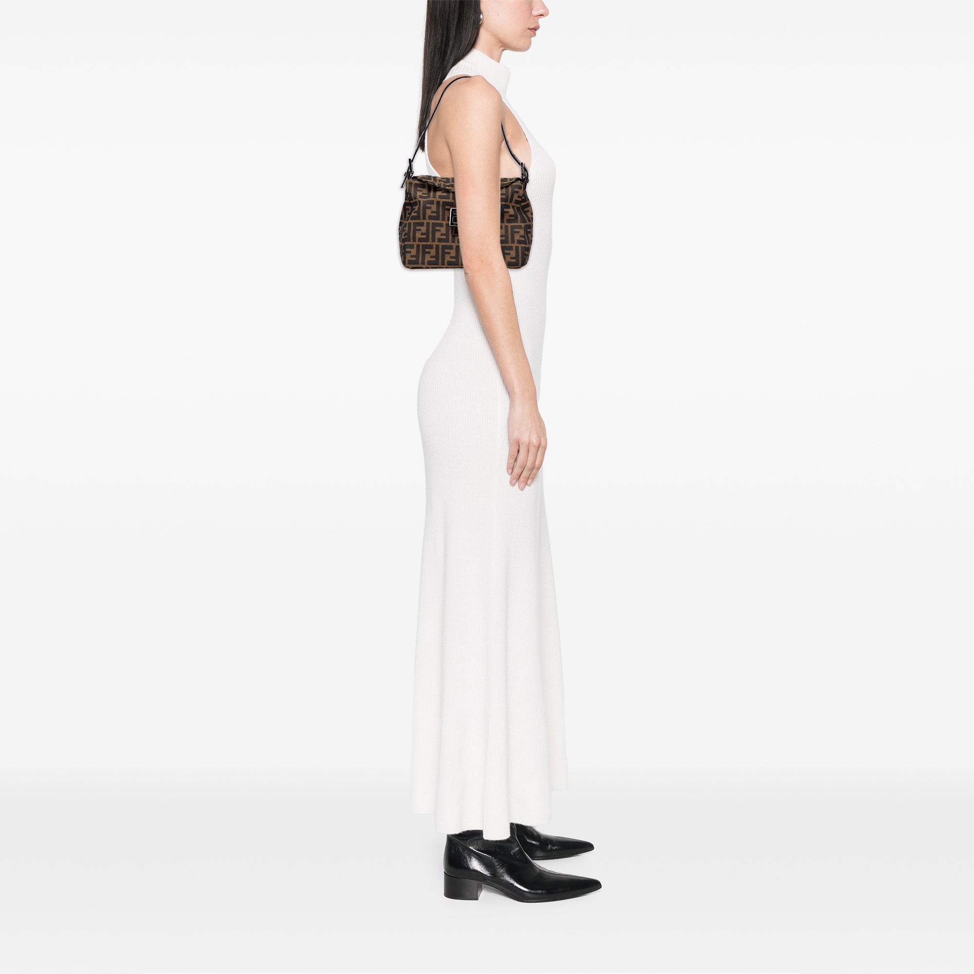 Zucca Canvas Double Flap Shoulder Bag