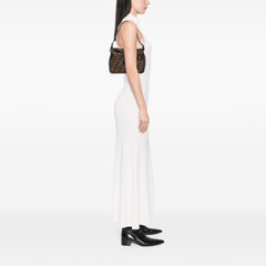 Zucca Canvas Double Flap Shoulder Bag
