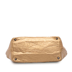 Distressed Calfskin Shopping In Moscow Tote