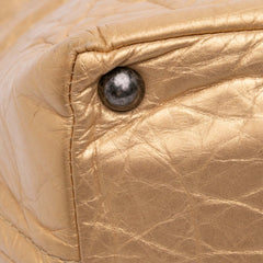 Distressed Calfskin Shopping In Moscow Tote