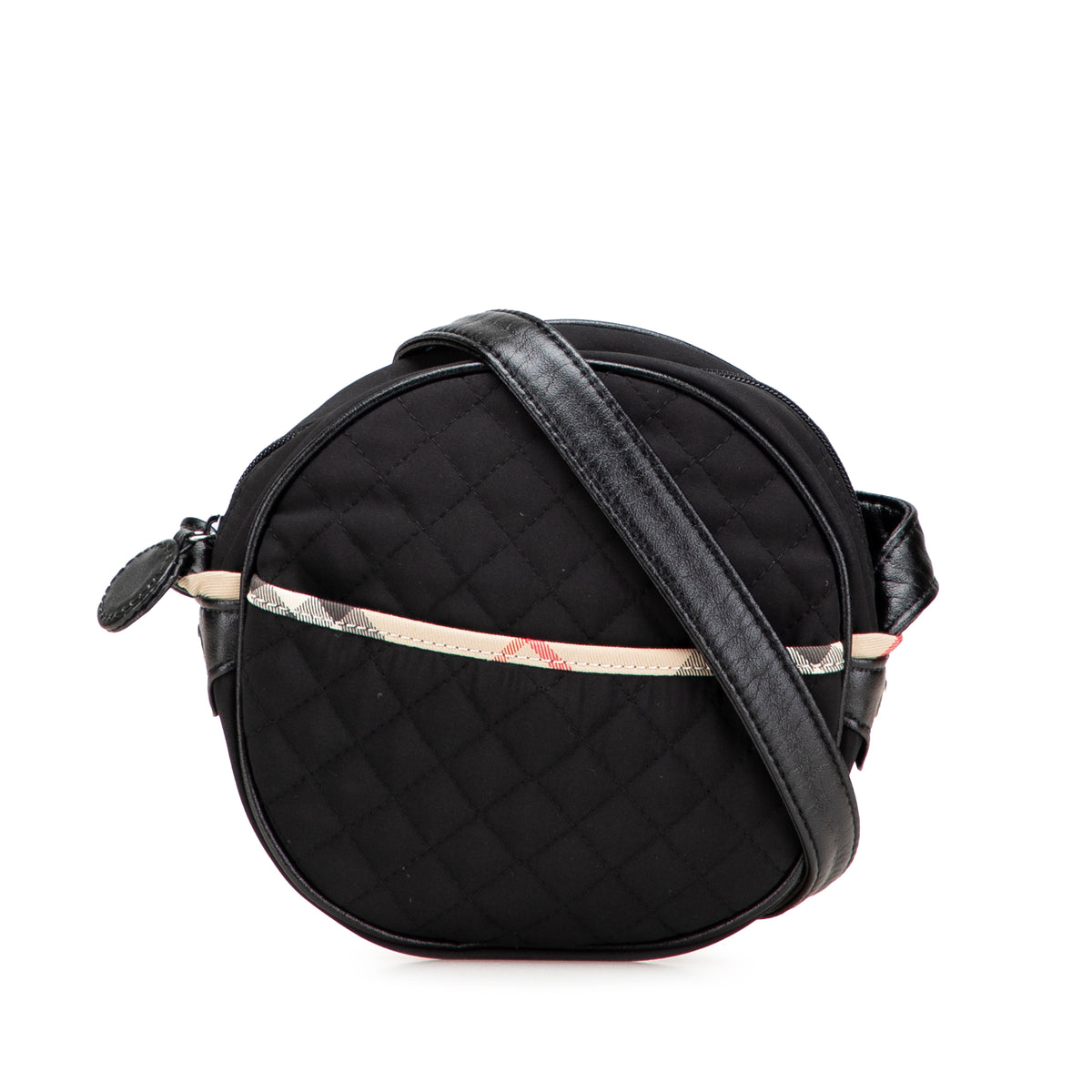 Nova Check Trimmed Quilted Nylon Round Crossbody