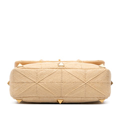 Large Raffia Roman Stud Satchel