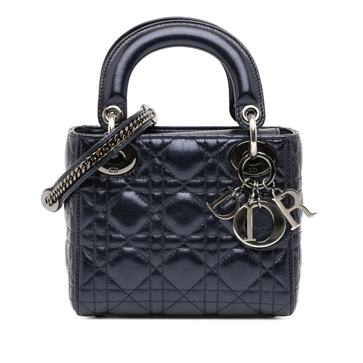 Mini Crinkled Calfskin Cannage Lady Dior