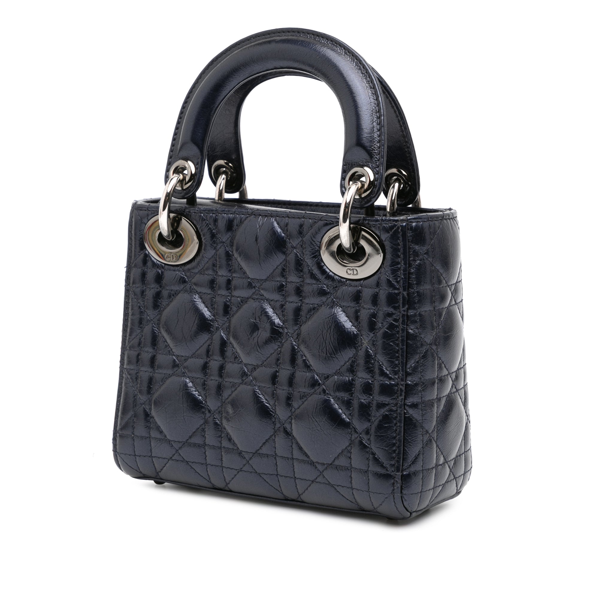 Mini Crinkled Calfskin Cannage Lady Dior