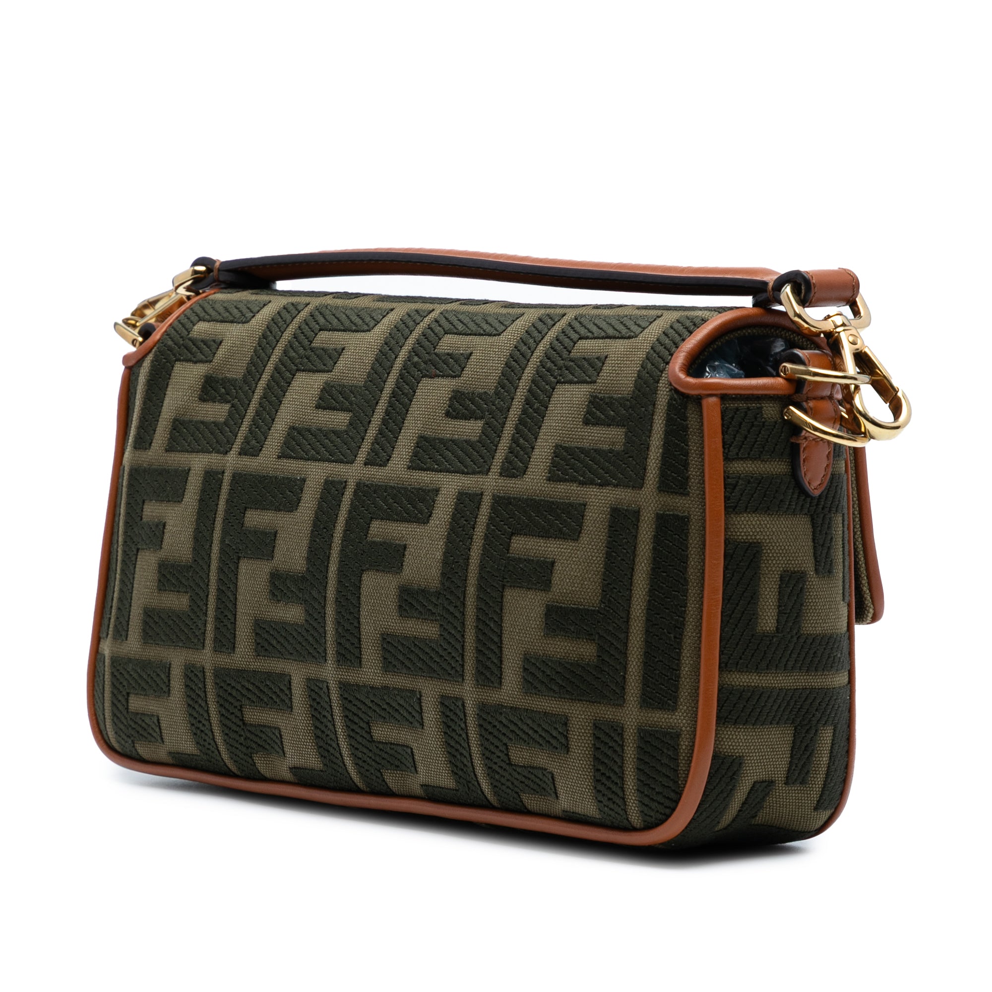 Zucca Embroidered Canvas Baguette Satchel