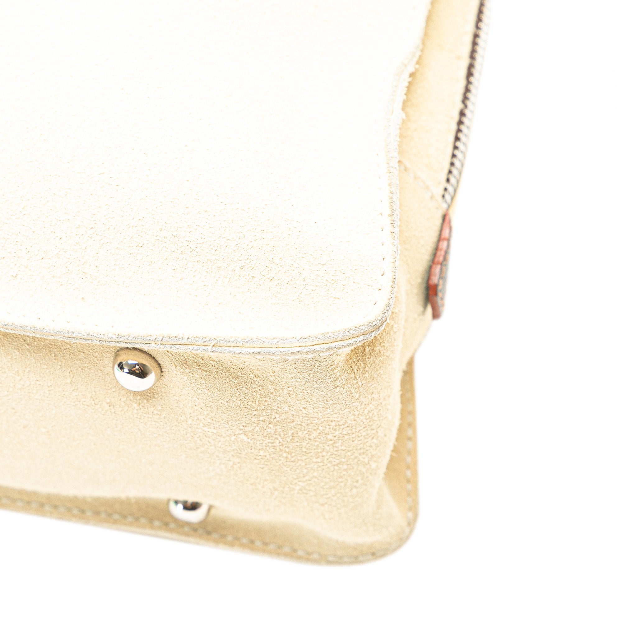 Studded Anagram Suede Handbag