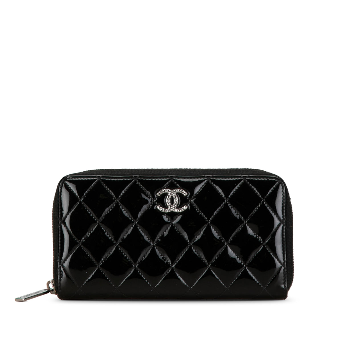 Quilted Patent Brilliant Zip Around Wallet_0