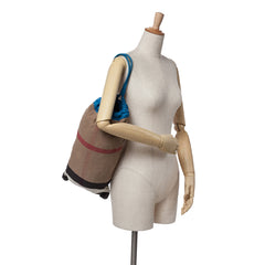 Mega Check Canvas Drawstring Sling Bag