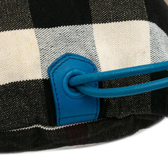 Mega Check Canvas Drawstring Sling Bag