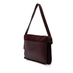 Suede Calfskin and Pony Hair Diamond Clutch