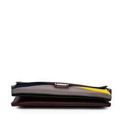 Suede Calfskin and Pony Hair Diamond Clutch