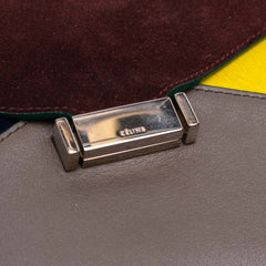 Suede Calfskin and Pony Hair Diamond Clutch