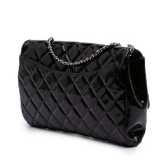 CC Quilted Patent Clutch With Chain