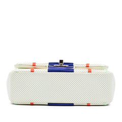 New Mini Pleated Perforated Lambskin Single Flap