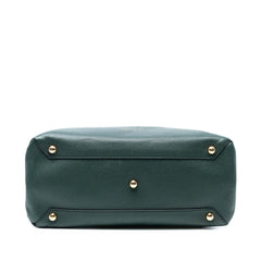 Medium Leather and House Check Banner Satchel