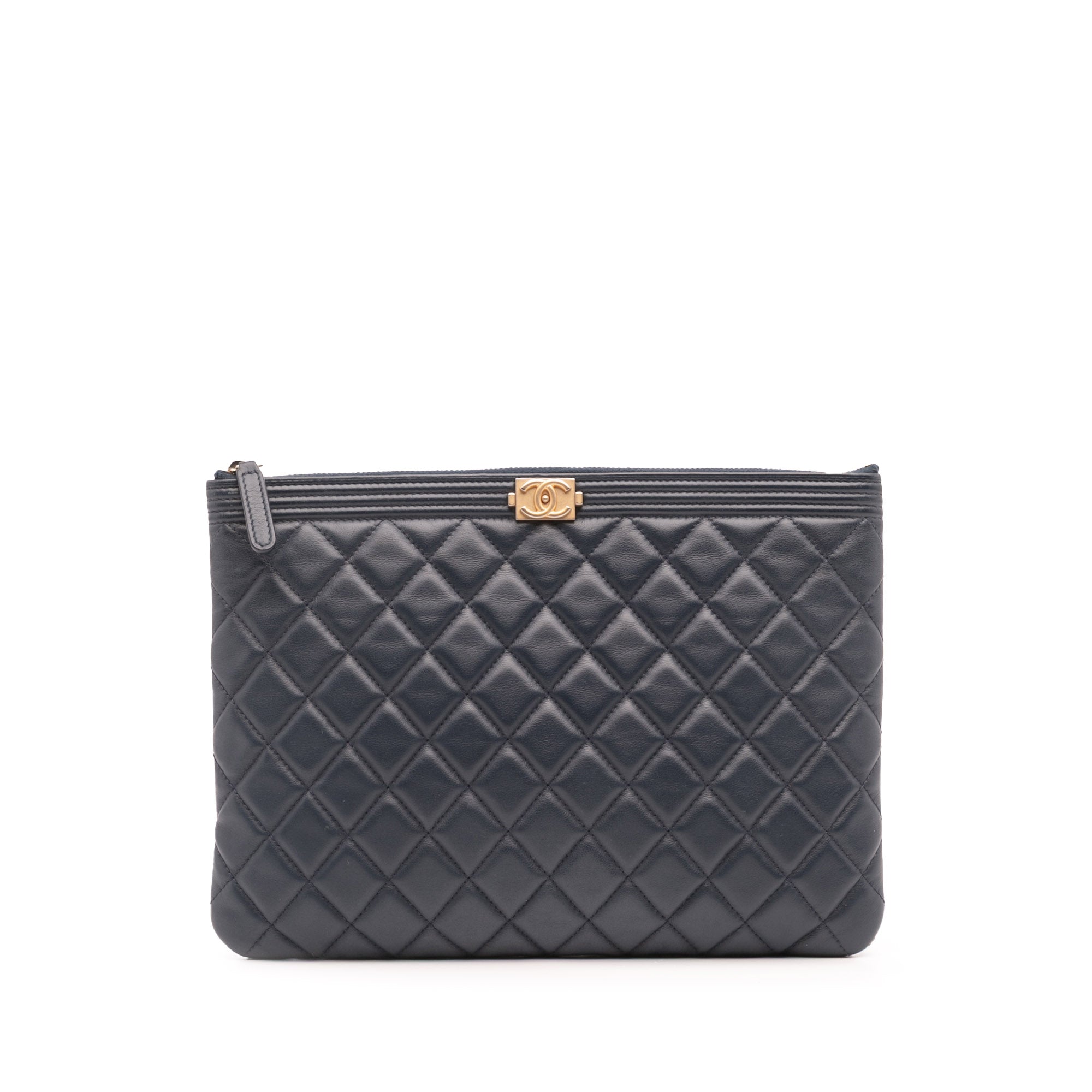 Medium Quilted Lambskin Boy O Case Clutch