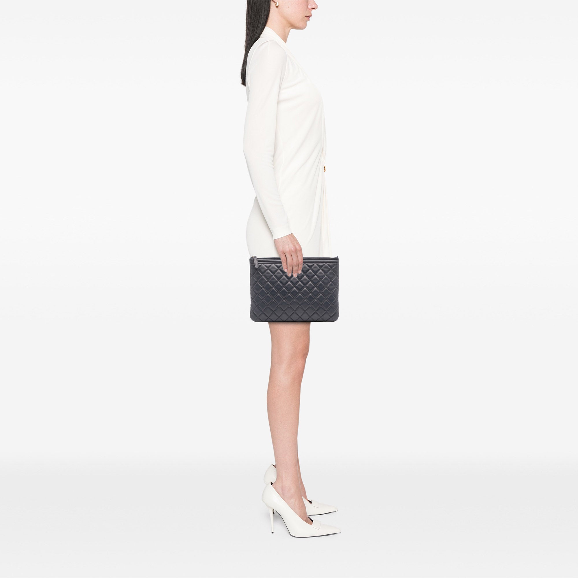 Medium Quilted Lambskin Boy O Case Clutch