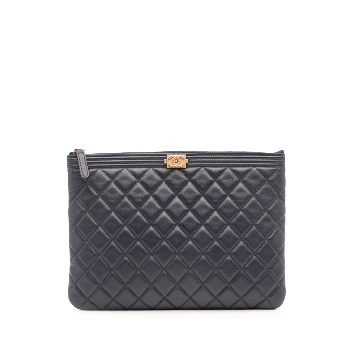 Medium Quilted Lambskin Boy O Case Clutch