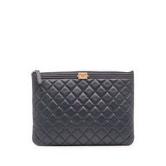 Medium Quilted Lambskin Boy O Case Clutch