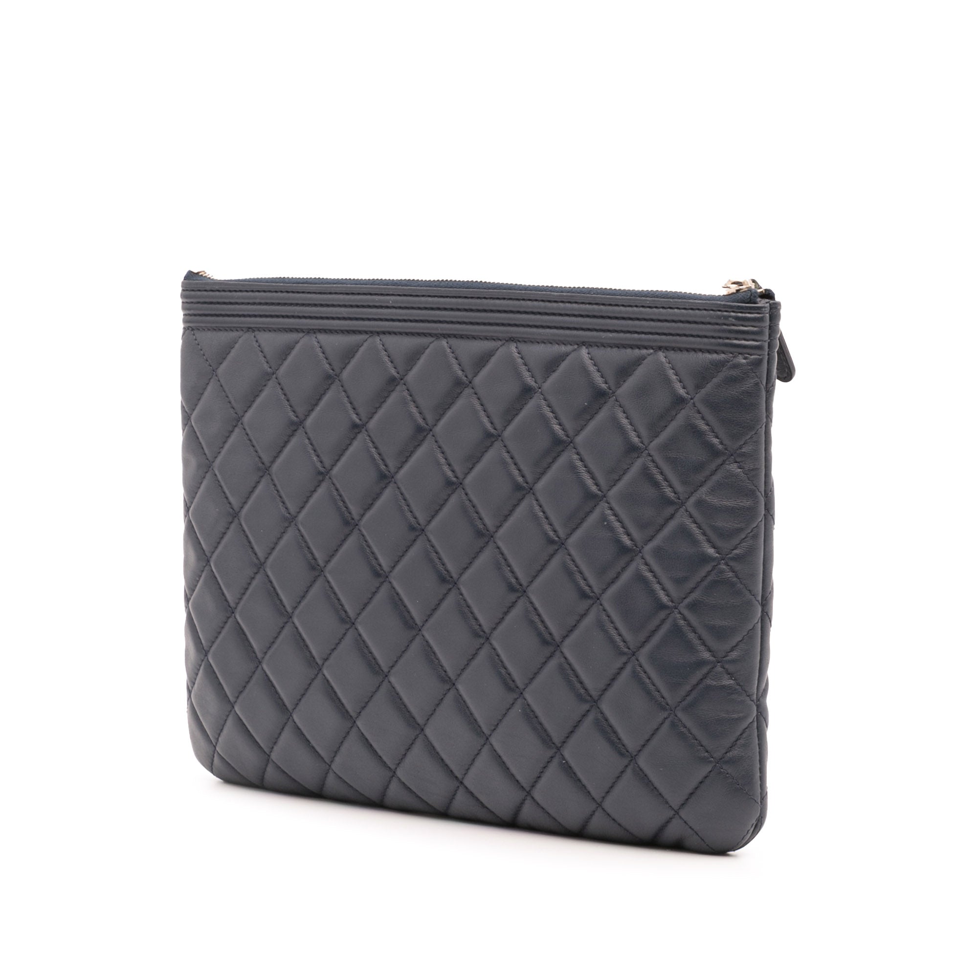 Medium Quilted Lambskin Boy O Case Clutch
