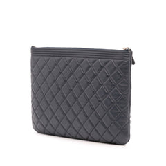 Medium Quilted Lambskin Boy O Case Clutch