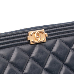 Medium Quilted Lambskin Boy O Case Clutch