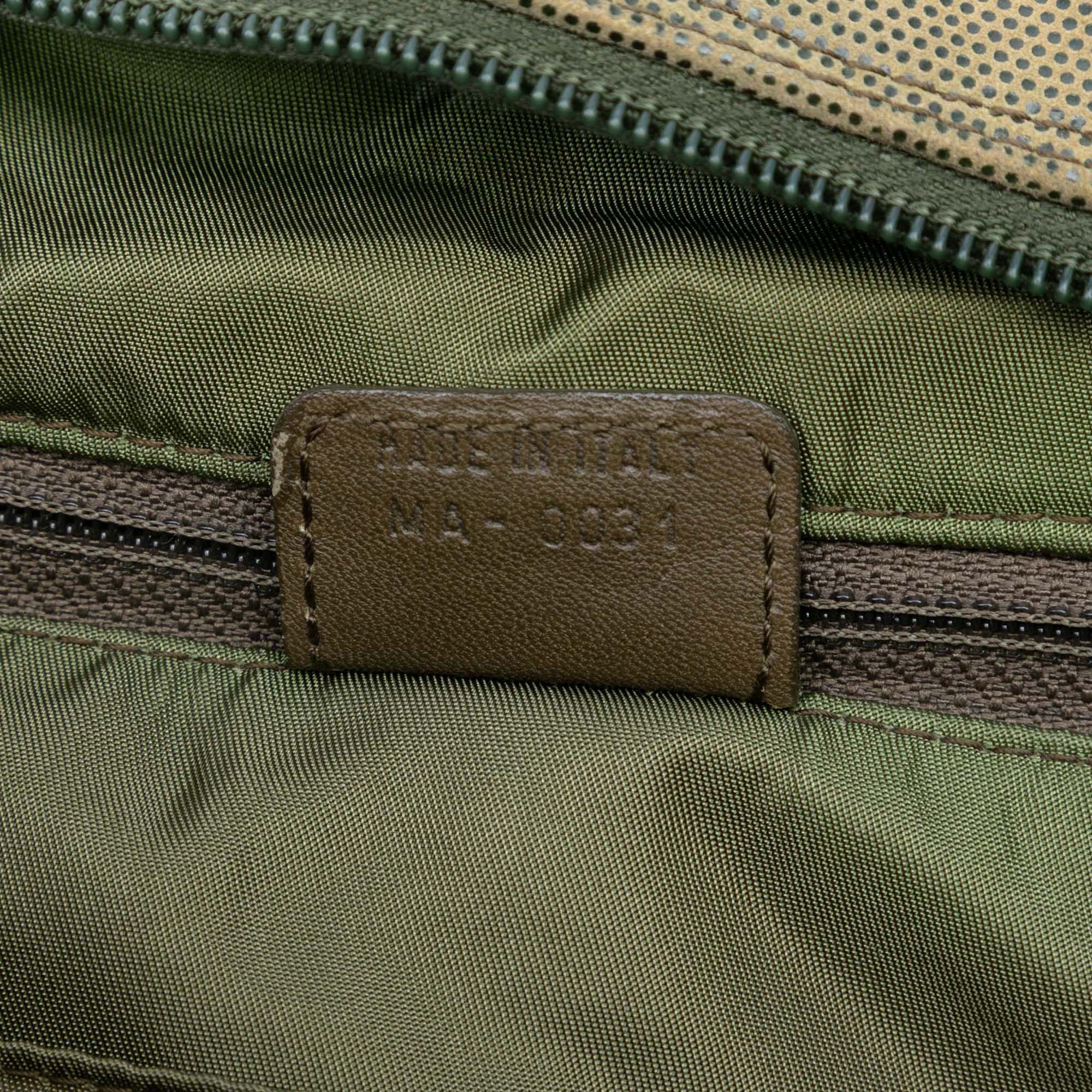 Camouflage Coated Canvas Double Saddle Bowler Bag