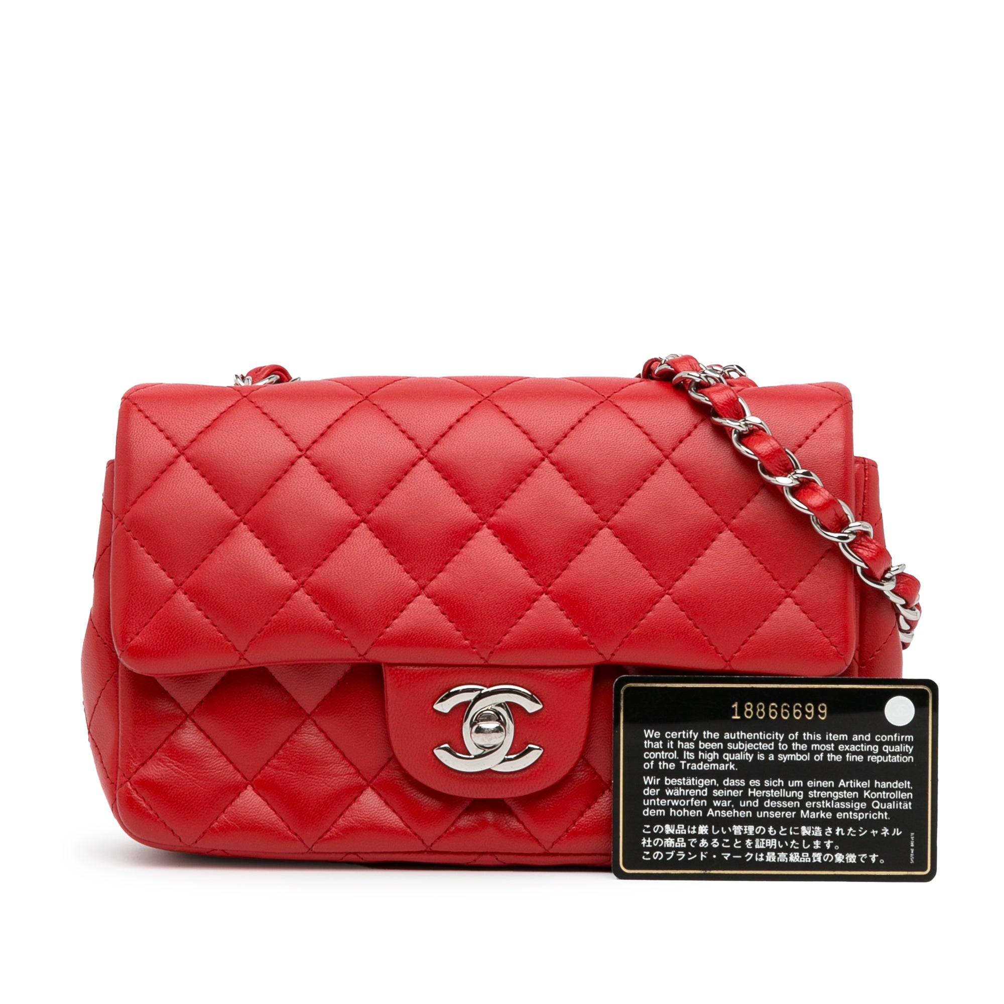 Mini Rectangular Classic Lambskin Single Flap_9