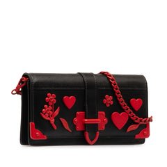 Saffiano City Calf Cahier Heart and Flower Wallet on Chain_1