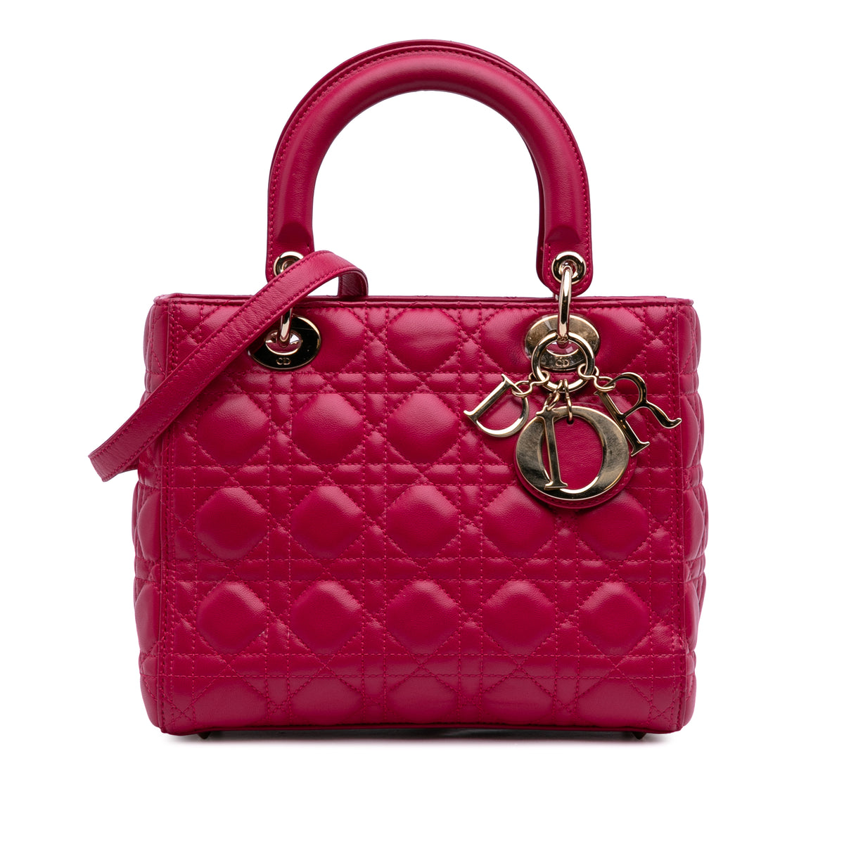 Medium Lambskin Cannage Lady Dior